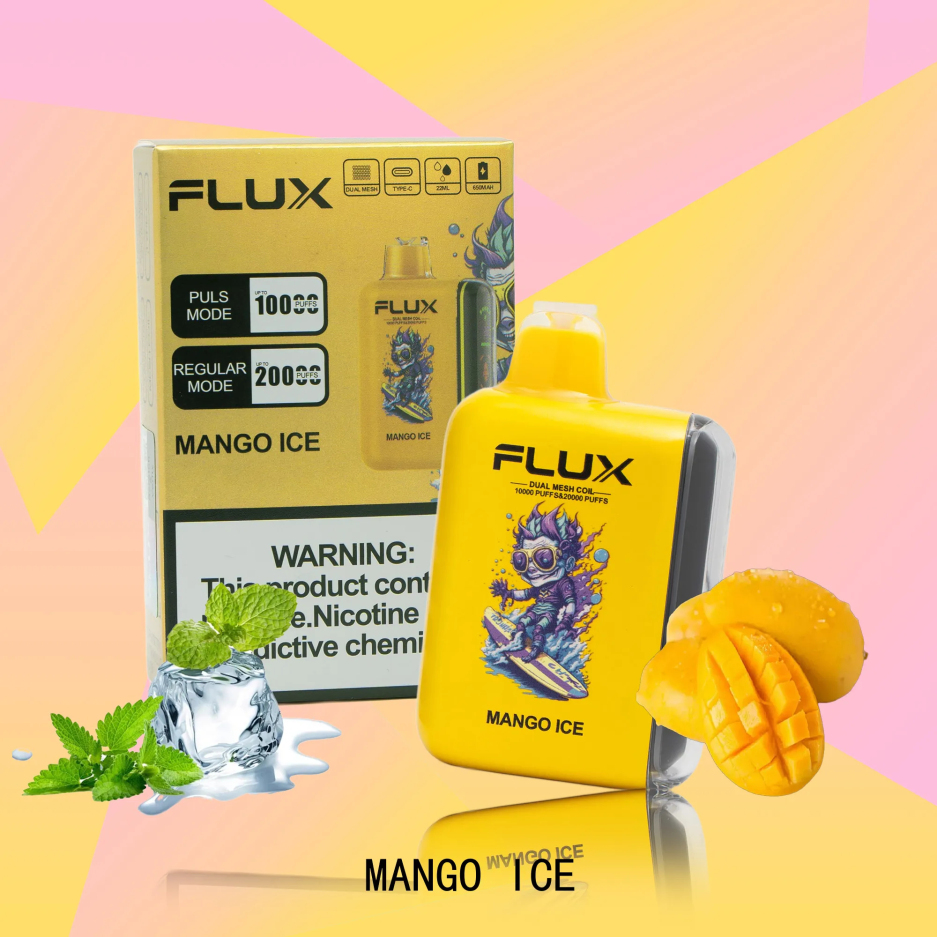 FLUX MANGO ICE20000 puffs · 12ml · LED display · 500mAh battery · Type-C portAU$30.00Fimadina