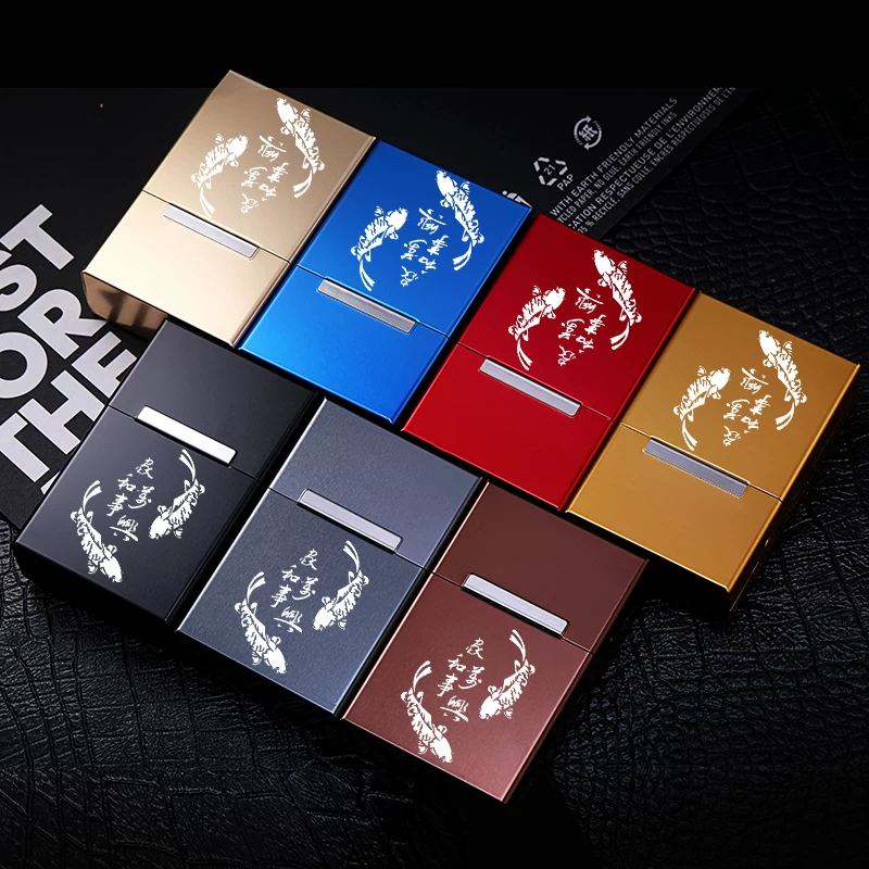 20-Cigarette Aluminum Alloy Cigarette Case - Hard-Shell Magnetic, Pressure-Resistant, Creative Flip-Top Metal Cigarette Holder